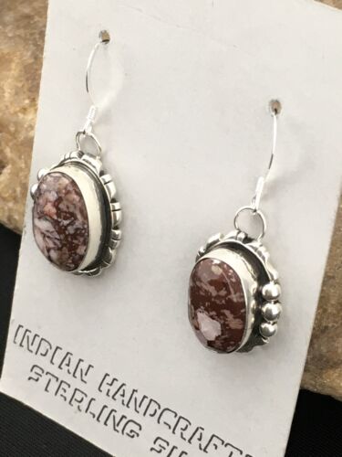 Southwestern Navajo Wild Horse Turquoise Earrings | Sterling Silver | 1" | 1268