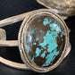 Native American Navajo Blue Turquoise Cuff Bracelet | Sterling Silver | Authentic Handmade | 14115