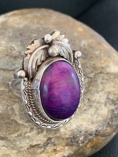 Native American Navajo Purple Sugilite Ring | Sterling Silver | Sz 10 | 10445