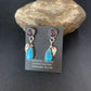 Navajo Sterling Silver Dangle Leaf Earrings | Purple Sugilite & Blue Turquoise | Handmade 13453