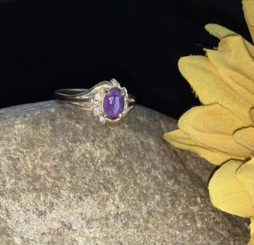 Navajo Faceted Purple Amethyst Ring | Sterling Silver | Sz 8.5 | Authentic Native American Handmade | 01786