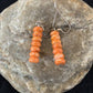 Native American Navajo Orange Spiny Oyster Bead Earrings | Sterling Silver | 13057