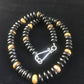 Native American Men's Navajo Black Onyx Necklace | Sterling Silver | 17" | 10005