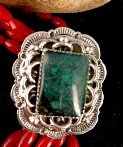 Navajo Spiderweb Turquoise Sterling Silver Men's Ring | Sz 11 Signed | Southwestern Native American | 3463