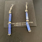 Navajo Denim Lapis Lazuli Bead Dangle Drop Earrings | Sterling Silver | Authentic Native American Handmade | 13040