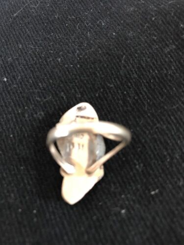 Navajo Pink Feather Mother of Pearl Multi-Stone Ring | Authentic Native American Sterling Silver | Multi-Stone | Sz 5 | 3845