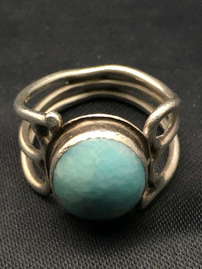 Navajo Handmade Sterling Silver Blue Turquoise Ring | Sz 6.25 | Native American | 4458