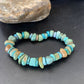 Men's Women's Stretch Bracelet | Blue Green Turquoise Stone | 7" | 11823
