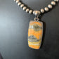 Navajo Bumblebee Jasper Pendant Necklace | Sterling Silver | Authentic Native American Handmade | 12726