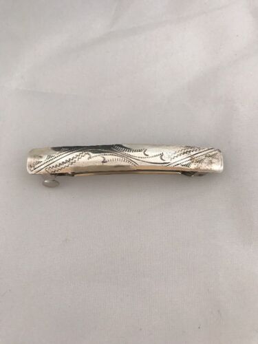 Navajo Hair Barrette | Stamped Sterling Silver | 2.5" | Authentic Native American Handmade | 14192