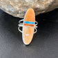 Navajo Red Spiny Oyster Turquoise Inlay Ring | Sterling Silver | Sz 6 | Authentic Native American Handmade | 11583
