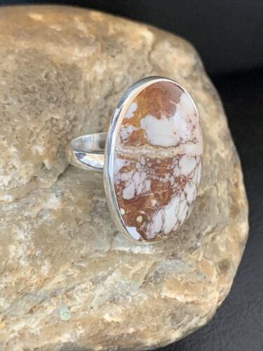 Native American Women's Navajo Wild Horse Turquoise Ring | Sterling Silver | Sz 8.5 | 10493