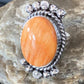 Native American Orange Spiny Oyster Navajo Ring | Sterling Silver | Sz 9 | 13281