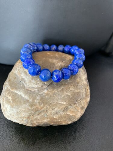 Native American Lapis Bead Bracelet | Stretch | 7.5" Adjustable | 10645