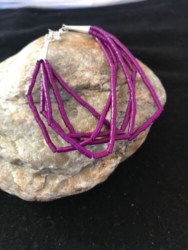 Stabilized Purple Sugilite Liquid Heishi Bracelet | Sterling Silver | 5-Strand | 7" | 13605