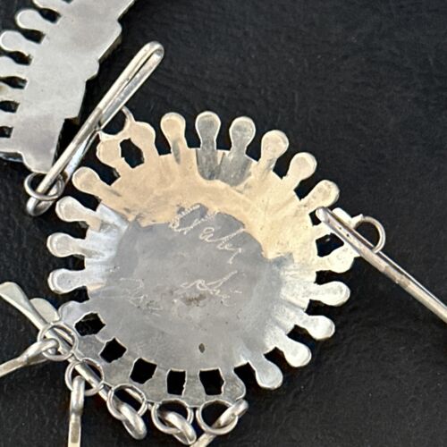 Zuni Kingman Turquoise Needle Point Necklace Pendant Set | Sterling Silver | Authentic Native American Handmade | 14535