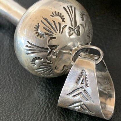 Navajo Naja Pendant | Sterling Silver | Native American Handmade | 3.25" | 13290 - Masha USA