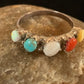 Zuni Opal, Coral, Turquoise Multi-Stone Ring | Authentic Native American Sterling Silver | Sz 6.5 | 8838