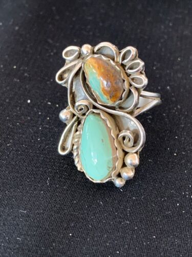 Navajo Multi-Stone Turquoise Ring | Sterling Silver | Sz 10.5 | Native American Handmade | 3230