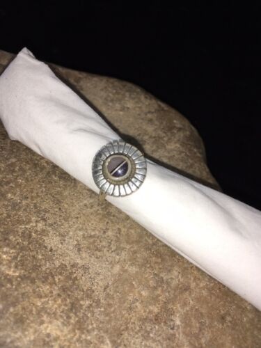 Navajo Women's Black Onyx & Tiger's Eye Pearl Ring | Authentic Native American Sterling Silver | Multi-Stone | Sz 6 | 1740