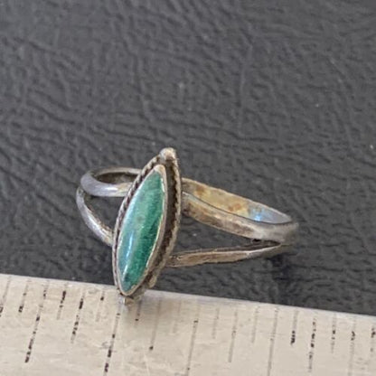 Navajo Green Malachite Ring | Sterling Silver | Sz 5.5 | Authentic Native American Handmade | 10873