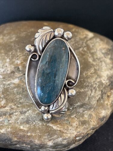 Navajo Blue Lapis Ring | Sterling Silver | Sz 10 | Authentic Native American Handmade | 01204
