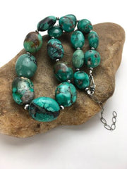 Southwestern | Royston Turquoise Chunky Necklace | Sterling Silver | 18" | 2962