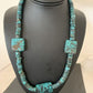 Native American Rustic Turquoise Nugget Heishi Bead Necklace | Sterling Silver | 22" | 1397