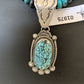 Men's Navajo Spiderweb Kingman Turquoise Pendant Necklace | Sterling Silver | Native American Handmade | 01975