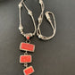 Native American Old Pawn Apple Coral Necklace | Sterling Silver | 19" | 2187