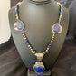 Navajo Pearl Sterling Silver Blue Lapis Necklace with 5 Pendants | Authentic Native American Handmade | 10864