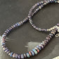 Native American Blue Opal Necklace | Sterling Silver | Navajo Handmade | 18" | 14534