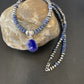Native American Navajo Blue Lapis Pendant Necklace | Sterling Silver | Authentic Handmade | 12251