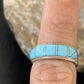 Native American Navajo Blue Turquoise Inlay Band Ring | Sz 6 | Sterling Silver | 12393