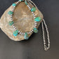 Navajo Green Turquoise Necklace | Sterling Silver | 19" | Authentic Native American Handmade | 12917
