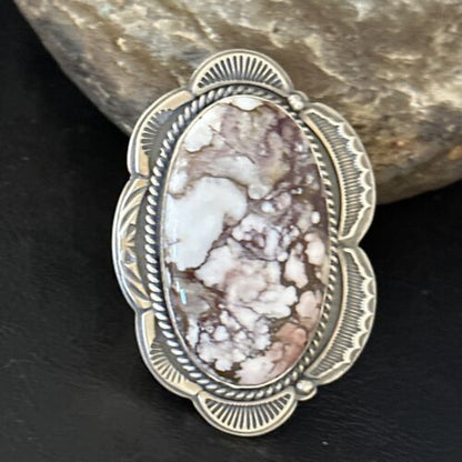 Adjustable Wild Horse Turquoise Ring | Sz 8 | Sterling Silver | Authentic Native American Handmade | 14318