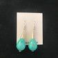 Native American Blue Turquoise Bead Dangle Earrings |  Navajo Handmade Sterling Silver | 960