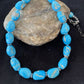 Navajo Sleeping Beauty Turquoise Beads Necklace | Sterling Silver Pearls | Authentic Native American Handmade | 00800