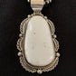 Sterling Silver Navajo White Buffalo Turquoise Pendant | Men's Necklace  | 00340 | Native American Handmade