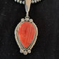 Navajo Spiny Oyster Pendant with Pearls | Sterling Silver Necklace | Authentic Native American Handmade | 4684