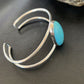Minimalist Women's Blue Kingman Turquoise Cuff Bracelet | Sterling Silver | 12869