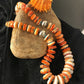 Navajo Orange Spiny Oyster Turquoise Necklace | Sterling Silver | Native American Handmade | 22" | 01822