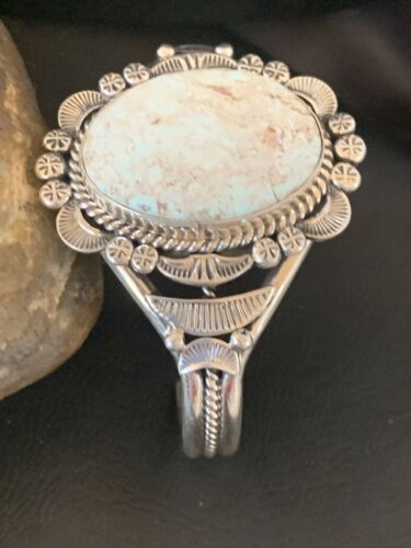 Navajo Dry Creek Turquoise Cuff Bracelet | Sterling Silver | Authentic Native American Handmade | 2118