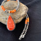 Navajo Pearls Sterling Silver Necklace | Spiny Oyster Cluster Naja Pendant | 599