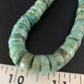 Native American Green Turquoise Heishi Bead Necklace | 12mm | Sterling Silver | Handmade | 22" | 13570