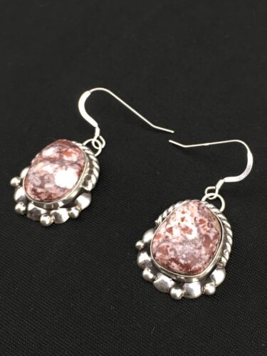 Southwestern Navajo Wild Horse Turquoise Earrings | Sterling Silver | 1" | 1323
