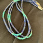 Navajo Lapis & Turquoise 3 Strand Necklace | Sterling Silver | 21" | Authentic Native American Handmade | 01011