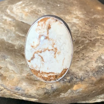 Native American Women's Wild Horse Turquoise Ring | Sz 8 | Sterling Silver | 14027