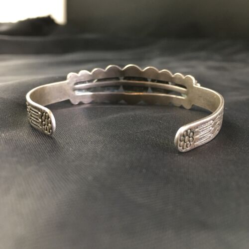 Southwestern Old Pawn Navajo Green Turquoise Bracelet | Sterling Silver | Authentic Native American Handmade | 1994