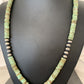 Navajo Green Turquoise Heishi Necklace Stabilized  | 8mm | 20" Sterling Silver | Southwestern Native American | 00969